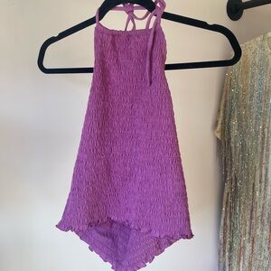 Old Navy Purple Smocked Tank Top